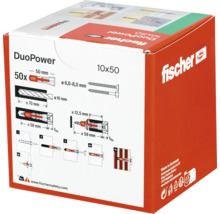 Packung Fischer Dübel DuoPower 10x50, 50 Stück