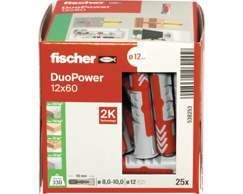 Fischer Dübel DuoPower 12x60, 25 Stück