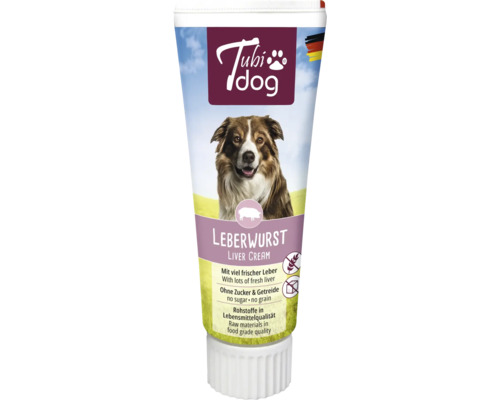Hundesnack Tubidog Delikatess Leberwurst 75 g Tubi Dog Leberwurstcreme für Hunde