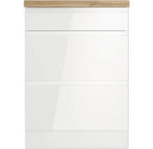 Waschtischunterschrank mit drei Schubladen und einer Holzplatte