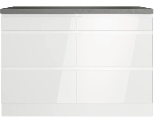 Waschtischunterschrank mit grauer Abdeckung