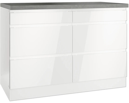 Unterschrank mit sechs Schubladen und Arbeitsplatte