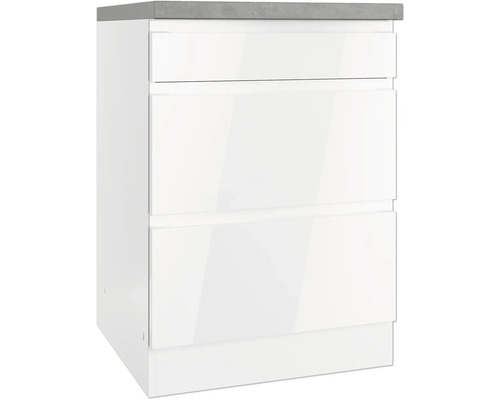 Unterschrank mit drei Schubladen und Arbeitsplatte