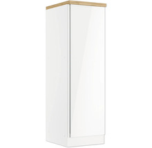 Weißer Hochschrank mit Holzelementen