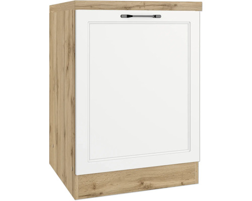 Unterschrank mit Drehtür Held Möbel Lübeck 60x60x86 cm weiß matt/wotan eiche mit Drehtüre Küchenunterschrank mit Tür