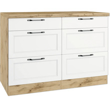 Kommode mit vier Schubladen, Holzstruktur