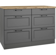 Kommode mit sechs Schubladen und Holzplatte