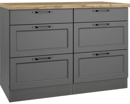 Kommode mit sechs Schubladen und Holzplatte