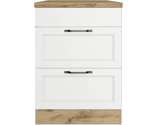 Küchenunterschrank mit zwei Schubladen und Holzdekor