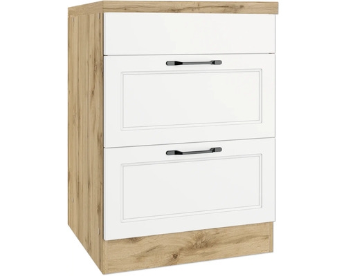 Unterschrank mit zwei Schubladen und einer Tür für Stauraum