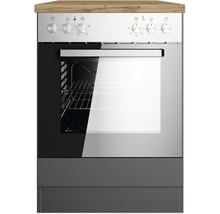 Freistehender Elektroherd mit Glaskeramikkochfeld und Bedienknebeln