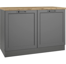 Unterschrank mit zwei Türen und einer Holzplatte