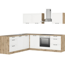 Komplette Eckküche mit Dunstabzugshaube und Spüle