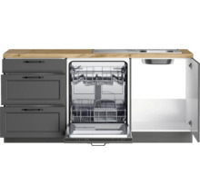 Küchenzeile mit Spülmaschine, Spüle und Schubladen