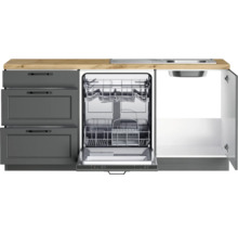 Küchenzeile mit Geschirrspüler, Spüle und Schubladen