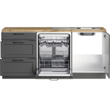 Küchenzeile mit Geschirrspüler, Schubladen und Spüle