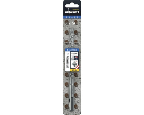 Alpen F8 Extreme Hammerbohrer mit 8 Millimeter Durchmesser im Blister