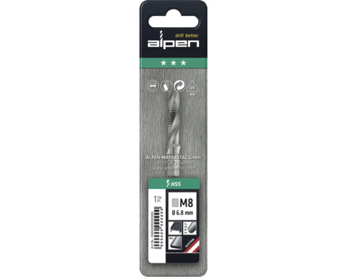 Alpen Gewindebohrer M8 mit 6.8 mm Durchmesser im Paket