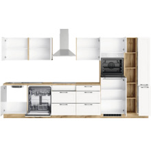 Moderne Küche mit Einbauschränken, Spüle, Geschirrspüler, Ofen und Dunstabzugshaube