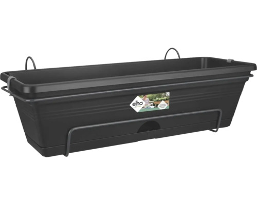 Blumenkasten elho Green Basics Kunststoff 50x18x14 cm schwarz inkl. Halterung Blumenkasten elho Green Basics Kunststoff 50x18x14 cm schwarz inkl. Halterung