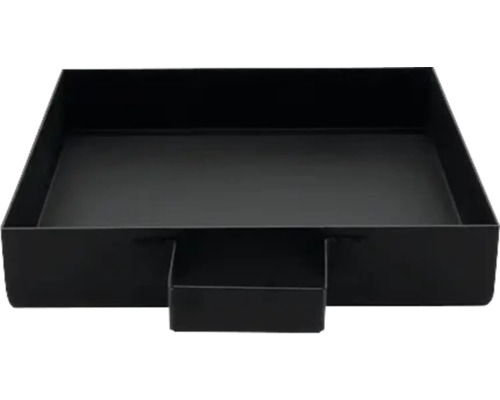 Schwarze Pflanzschale aus Metall mit Griff