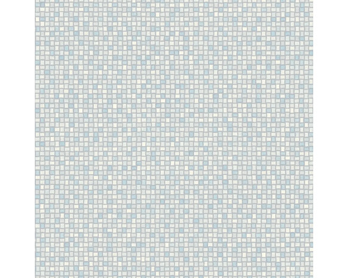 PVC-Boden VLB ARTIFACT 573 blau silber 200 cm breit (Meterware) Tapete mit Mosaikmuster für Wandgestaltung