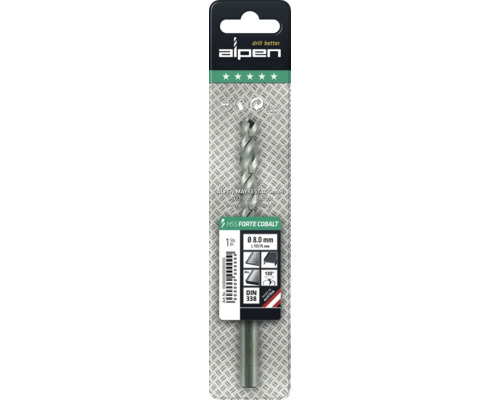 Alpen HSS Forte Cobalt Bohrer, Durchmesser 8 Millimeter