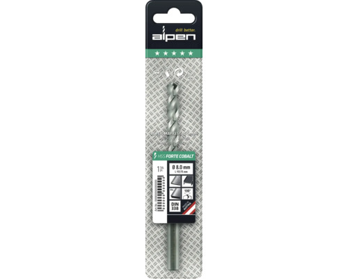 Alpen HSS Forte Cobalt Bohrer, Durchmesser 8.0 mm