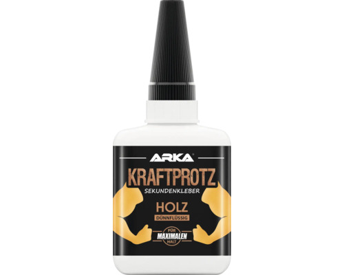 ARKA Kraftprotz Sekundenkleber Holz dünnflüssig 50 g Kraftprotz Sekundenkleber Holz, dünnflüssig, für maximalen Halt