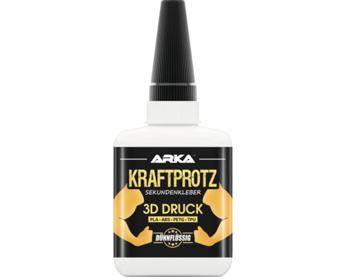ARKA Kraftprotz Sekundenkleber 3D-Druck dünnflüssig 50 g Arka Kraftprotz Sekundenkleber für 3D Druck Anwendungen