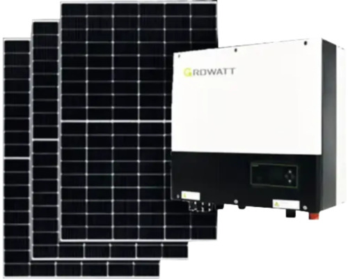 PV-Komplettanlage DAH 8 kWp, inkl. notstromfähigen Hybrid-Wechselrichter und Zubehör für Bitumen Flachdach (inkl. Aufständerung)