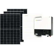 PV-Komplettanlage DAH mit Speicher 7,68 kW (notstromfähig), 5 kWp, inkl. Hybrid-Wechselrichter und Zubehör für Bitumen Flachdach (inkl. Aufständerung)-thumb-0