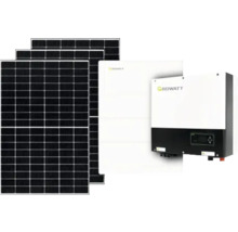 PV-Komplettanlage DAH mit Speicher 7,68 kW (notstromfähig), 6 kWp, inkl. Hybrid-Wechselrichter und Zubehör für Bitumen Flachdach (inkl. Aufständerung)-thumb-0