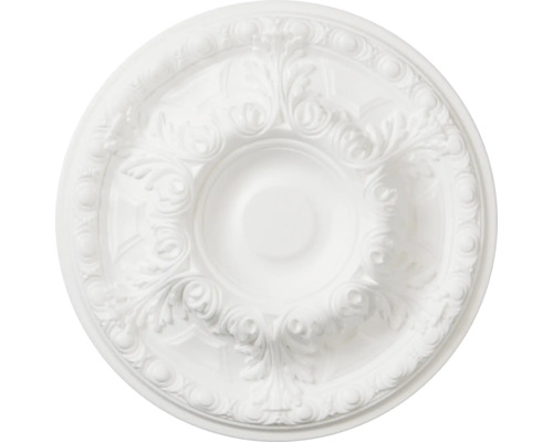 Deckenrosette aus Kunststoff mit floralem Muster