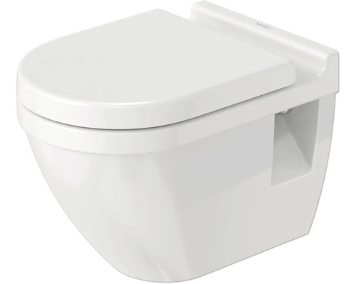 Wandtiefspülklosett-Set Duravit Starck 3 Abgang waagrecht inkl. WC-Sitz weiß Wand-Tiefspül-WC aus Keramik mit WC-Sitz