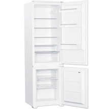 Geöffneter weißer Kühlschrank mit Gefrierfach