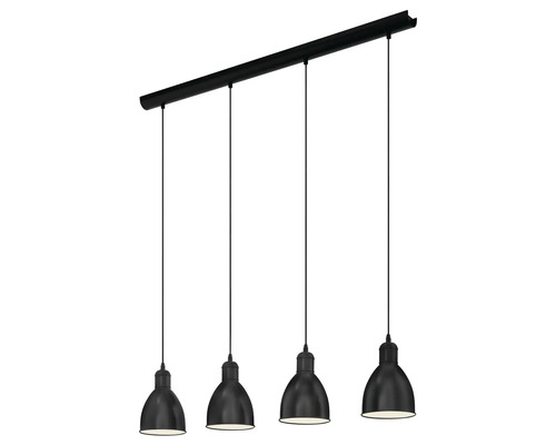 Schwarze Hängelampe mit vier Leuchten
