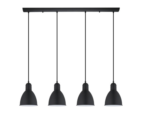 Schwarze Pendelleuchte mit vier Lampen