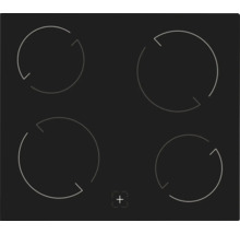 Schwarzes Induktionskochfeld mit vier Kochzonen