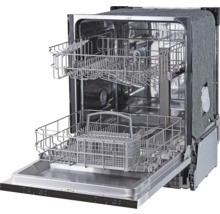 Offener Geschirrspüler mit herausgezogenen Geschirrkörben