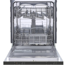 Offener Geschirrspüler mit Besteckkörben und Sprüharmen