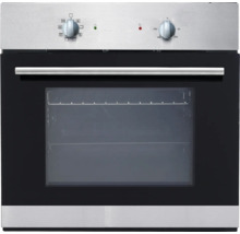 Einbaubackofen mit Bedienknöpfen und Glastür