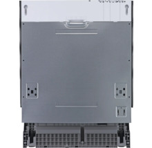 Rückansicht eines Geschirrspülers zur Darstellung von Anschlüssen und Details der Installation.