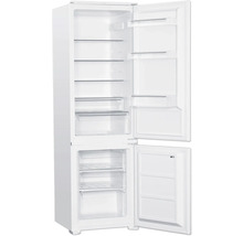 Geöffneter, freistehender Kühlschrank mit Gefrierfach