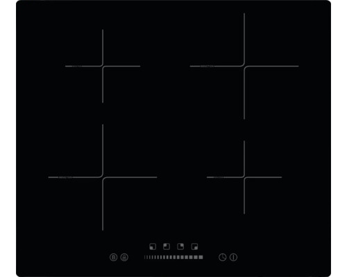 Schwarzes Induktionskochfeld mit vier Kochzonen