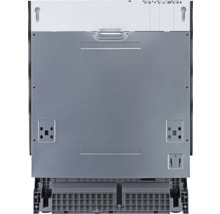 Rückansicht eines Geschirrspülers mit Anschlüssen und Aufhängungen