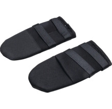 Zwei schwarze Hundeschuhe mit Klettverschluss