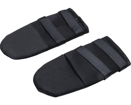 Zwei schwarze Hundeschuhe mit Klettverschluss