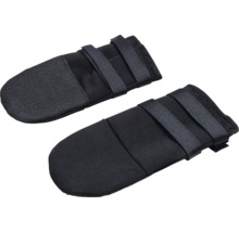 Zwei schwarze Hundeschuhe mit Klettverschluss