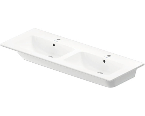Doppelwaschtisch Duravit Me by Starck eckig 130x49 cm weiß